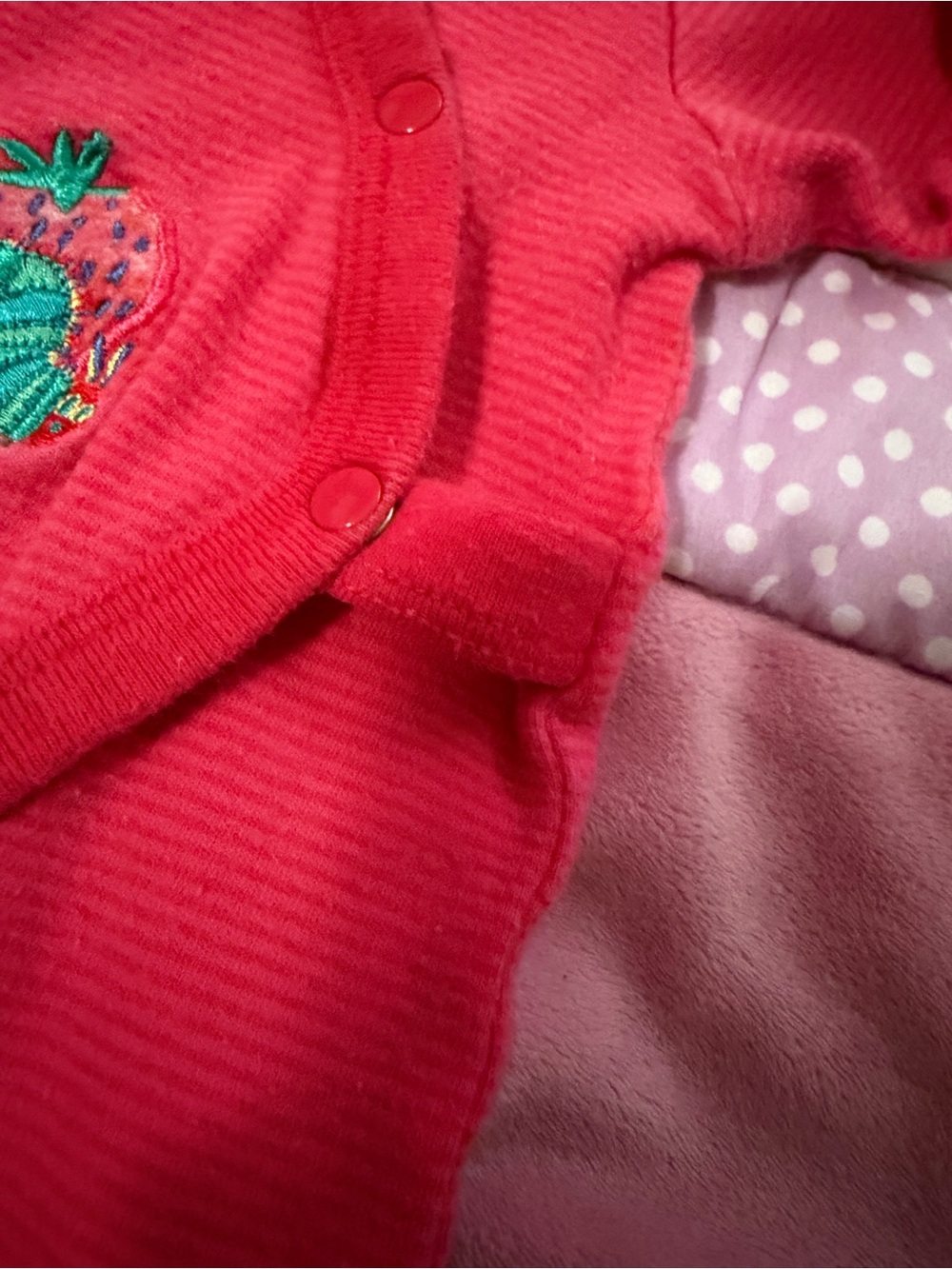 Vintage Y2K Carters 3-6M Eric Carle Caterpillar Plush + Strawberries Sleeper - Picture 5 of 15